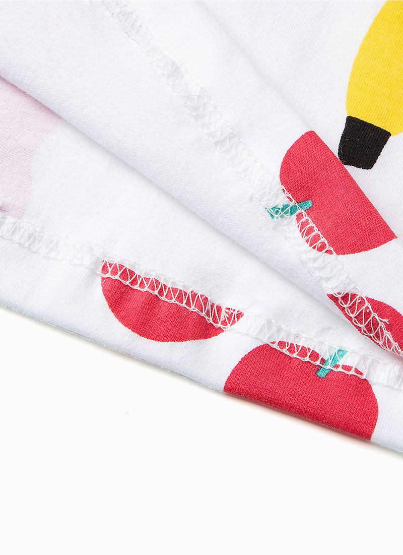 韓國 OZKIZ - (附髮帶)水果套餐短袖套裝-白X紅