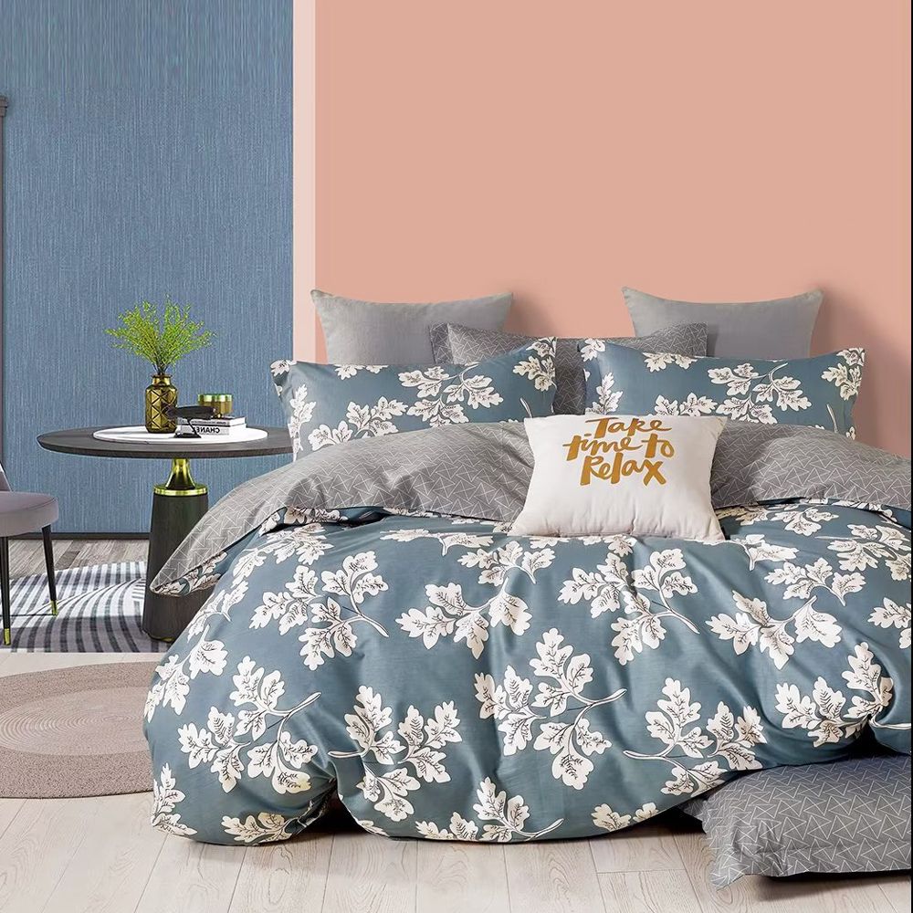 台灣製 極致純棉寢具組-紛然葉語-單人三件式床包被套組