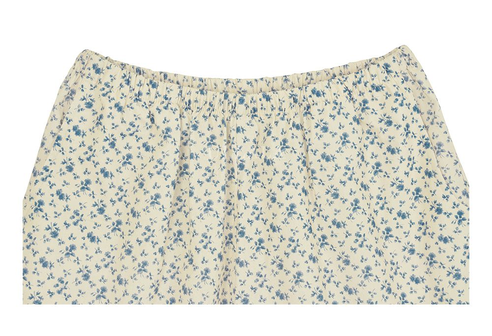 韓國 ULLALA - 玫瑰印花短袖睡衣(兩件式)-藍玫瑰 (FREE)