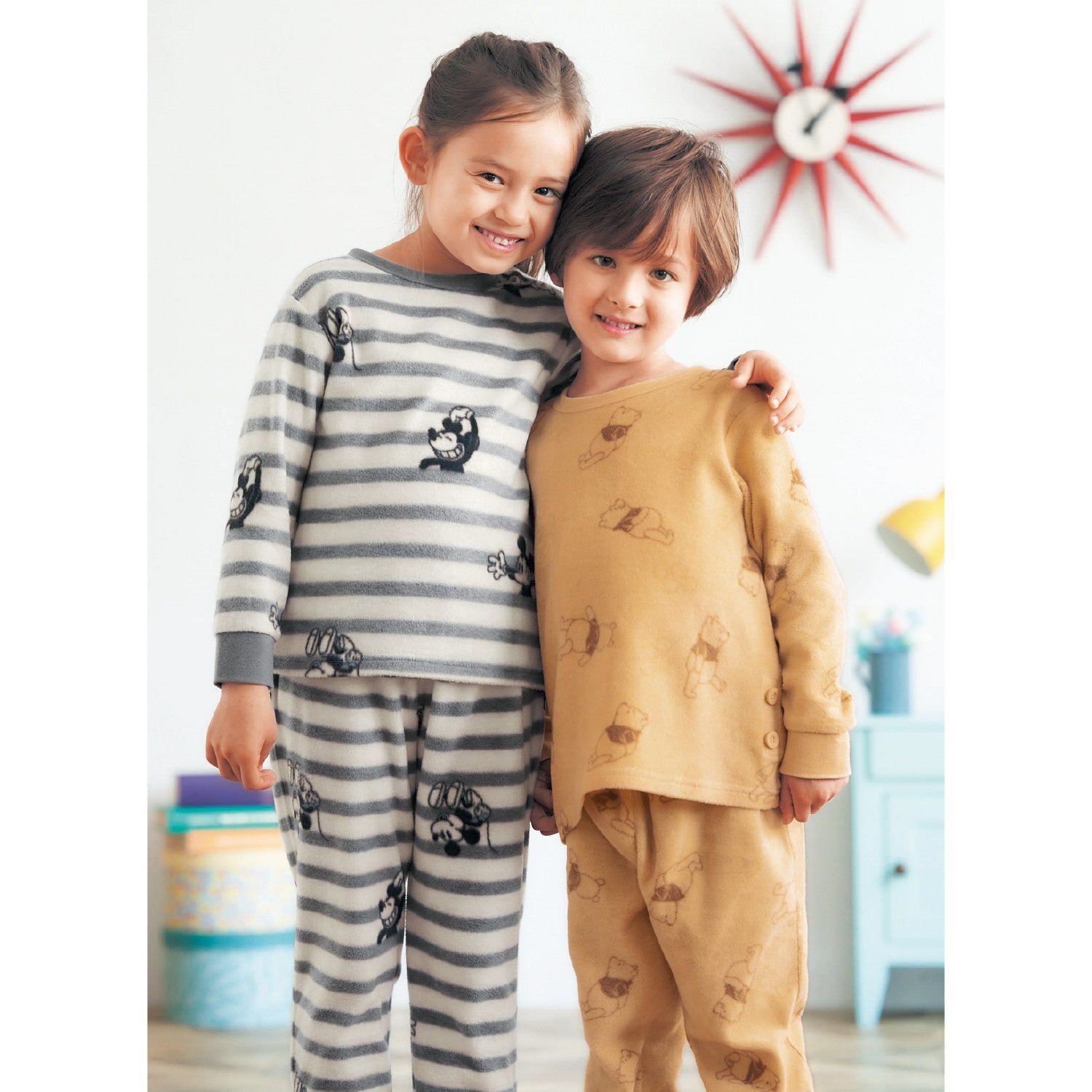 日本千趣會 - 迪士尼 角色印花抓絨家居服/睡衣-米妮-薄荷