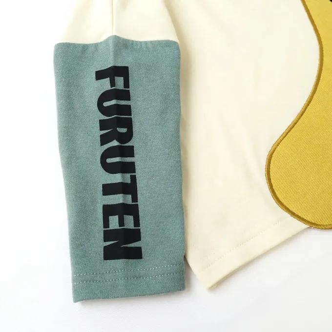 日本 ZOOLAND - 水果樂園 燈芯絨香蕉撞色長袖上衣-象牙白