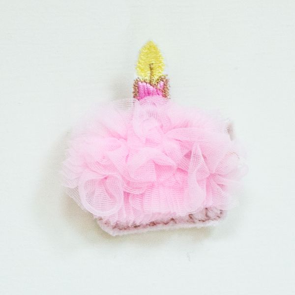 美國 Chic Baby Rose - 手工髮夾_生日蛋糕款-淡粉 (單一尺寸)