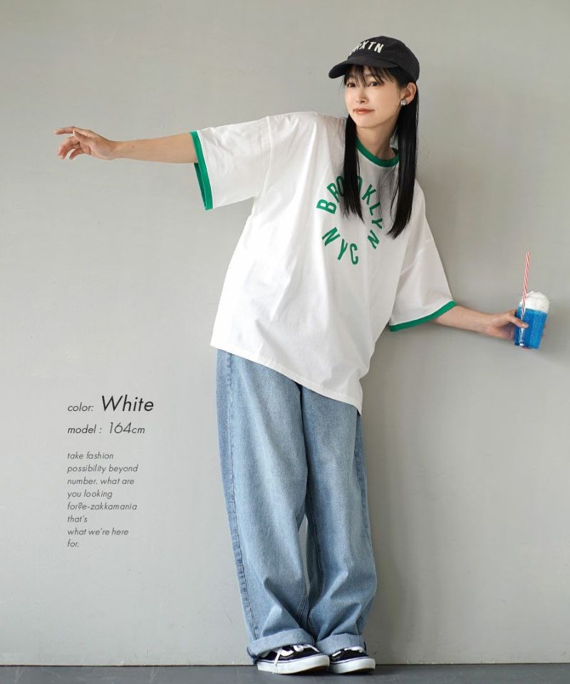 日本 zootie - 涼感機能 圓領洛肩印花短T-卡其