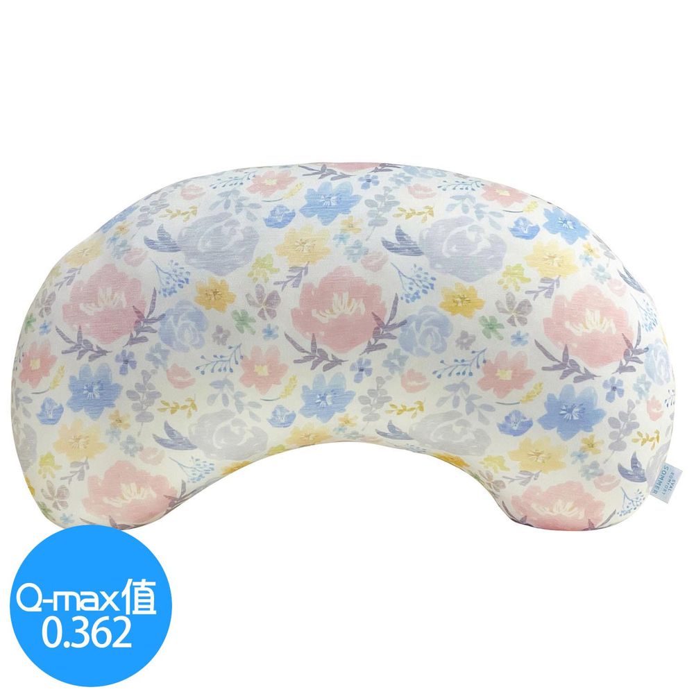 日本 DAIKAI - 接觸涼感豌豆枕/午睡枕/枕頭-愜意花園-粉藍 (45x25cm)