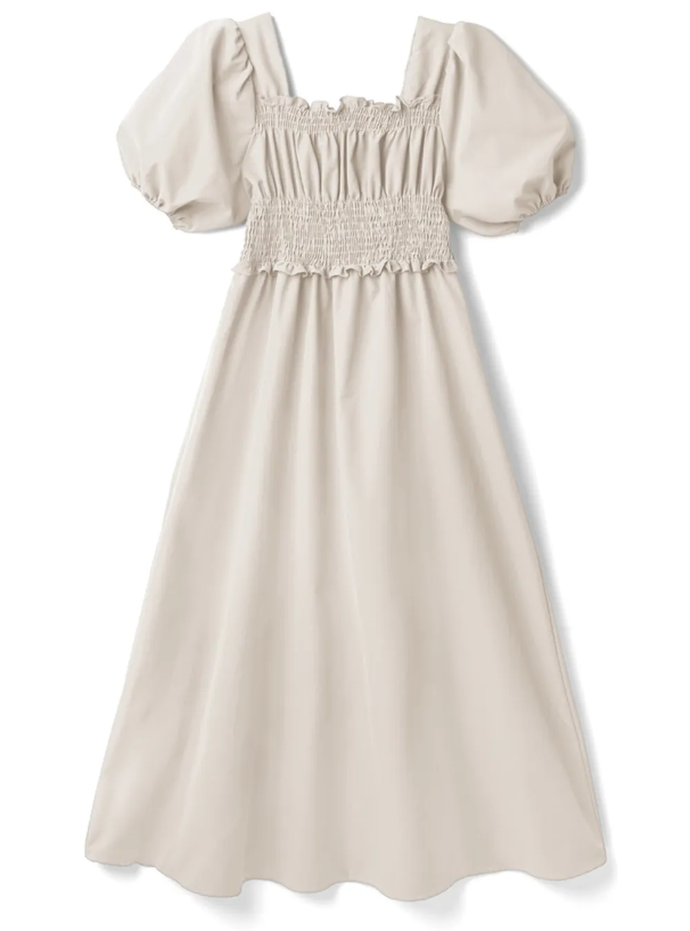 日本 GRL - 優雅公主方領泡泡袖洋裝-星塵藍 (M)