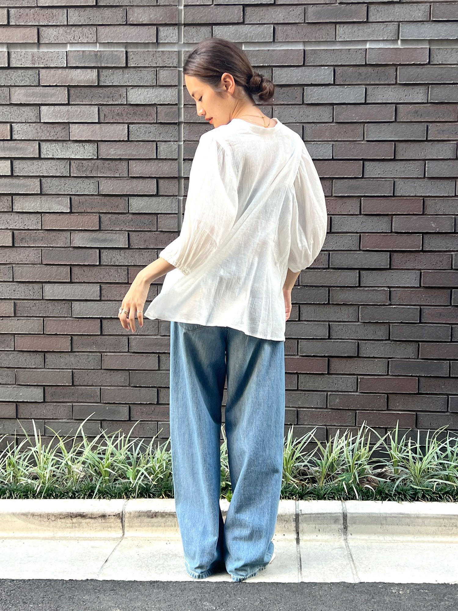 日本 Ungrid - 氣質優雅泡泡袖襯衫-紅 (F)