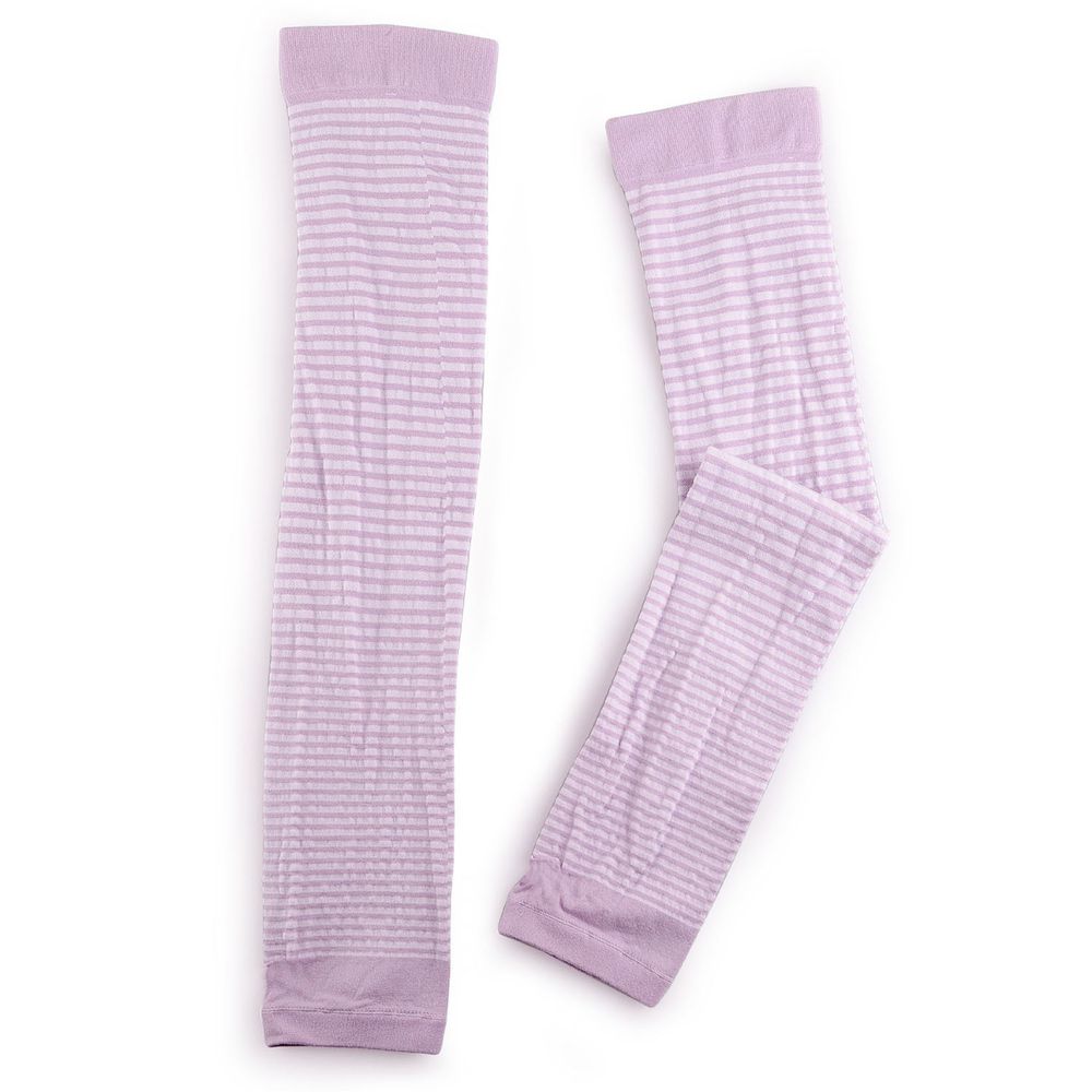 貝柔 Peilou - 兒童高效涼感防蚊抗UV袖套-親子條紋-紫