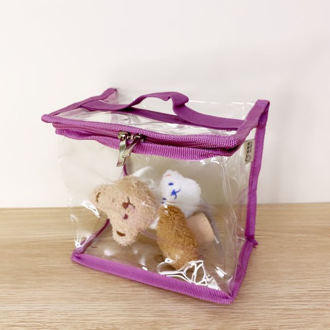 妞妞絲 - 透明收納袋-玫瑰煙粉 (XS)