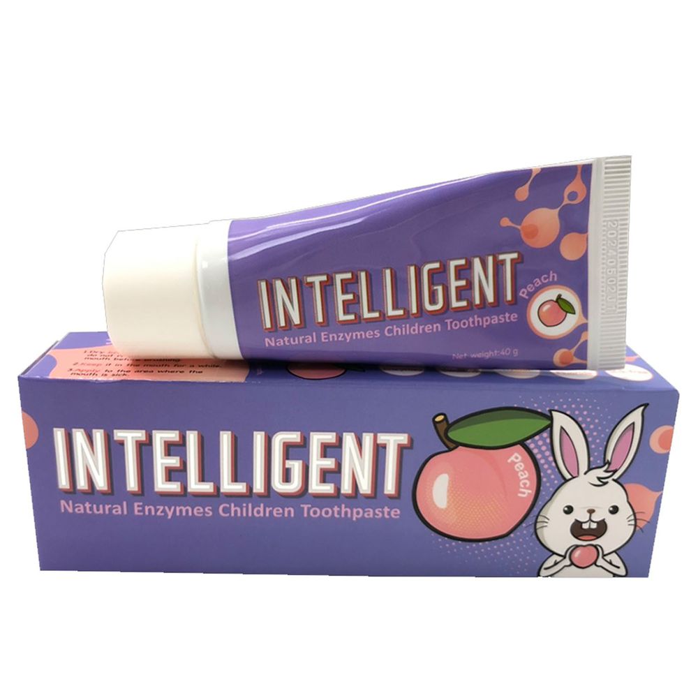 因特力淨 INTELLIGENT - 兒童酵素牙膏 (0歲以上,無氟,可吞食)-水蜜桃-40g