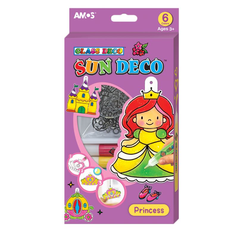 韓國 AMOS - 6色公主主題吊飾玻璃彩繪膠