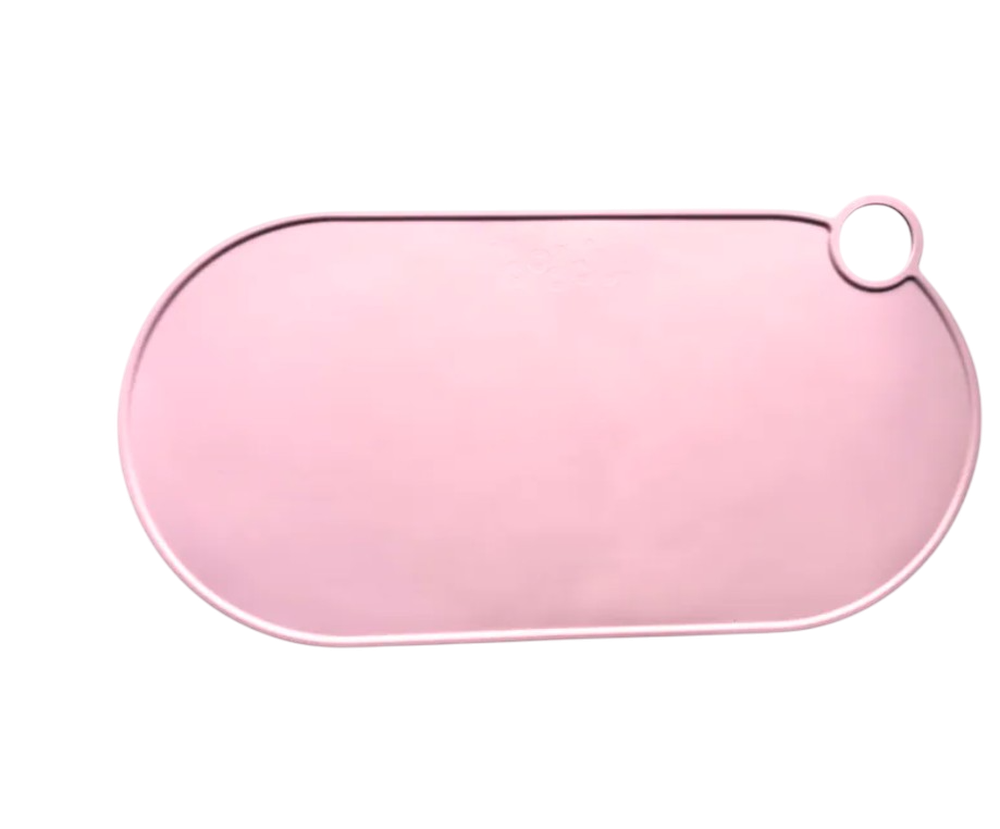 秒拾餐具－人體工學兒童可掛式防滑矽膠餐墊 - 乾燥玫瑰