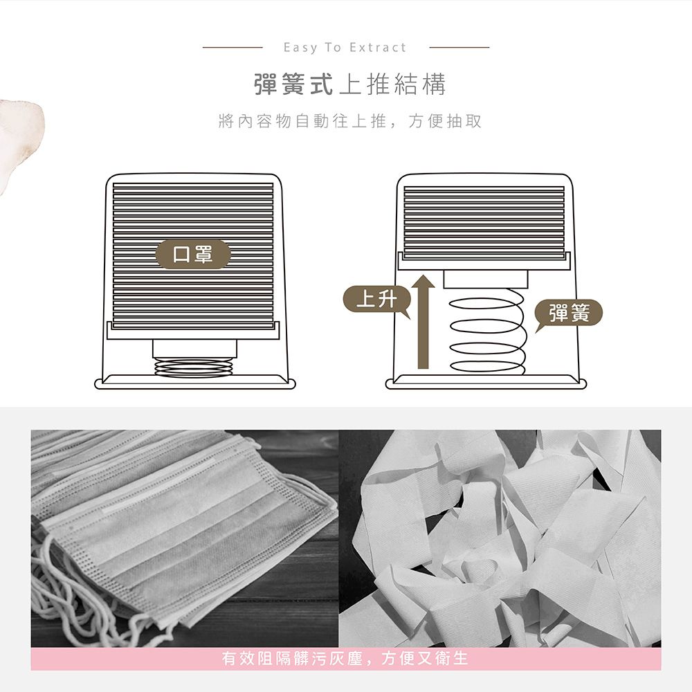 三麗鷗Sanrio【大耳狗果汁】50入口罩收納盒 衛生紙盒 濕紙巾盒 塑膠收納 內建彈簧自動向上