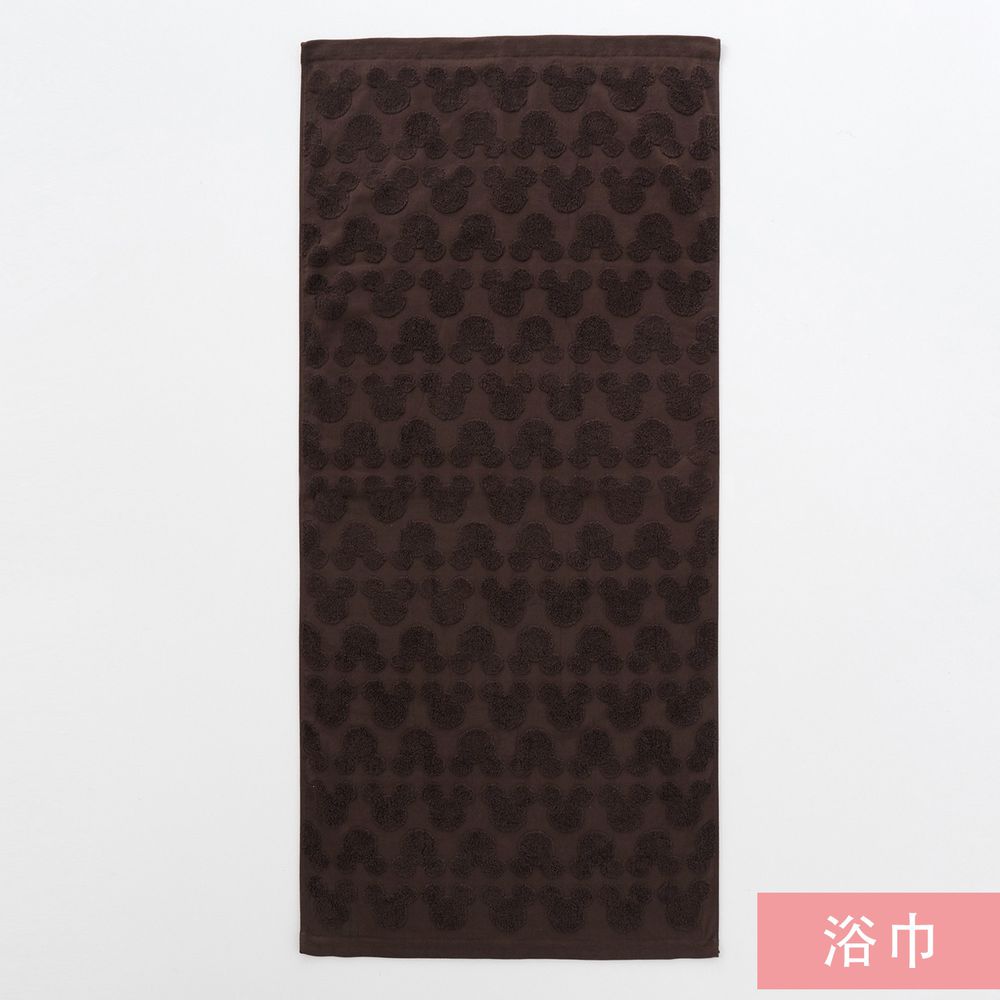 日本千趣會 - 日本製 迪士尼純棉今治浴巾-立體米奇頭-咖啡 (60x120cm)