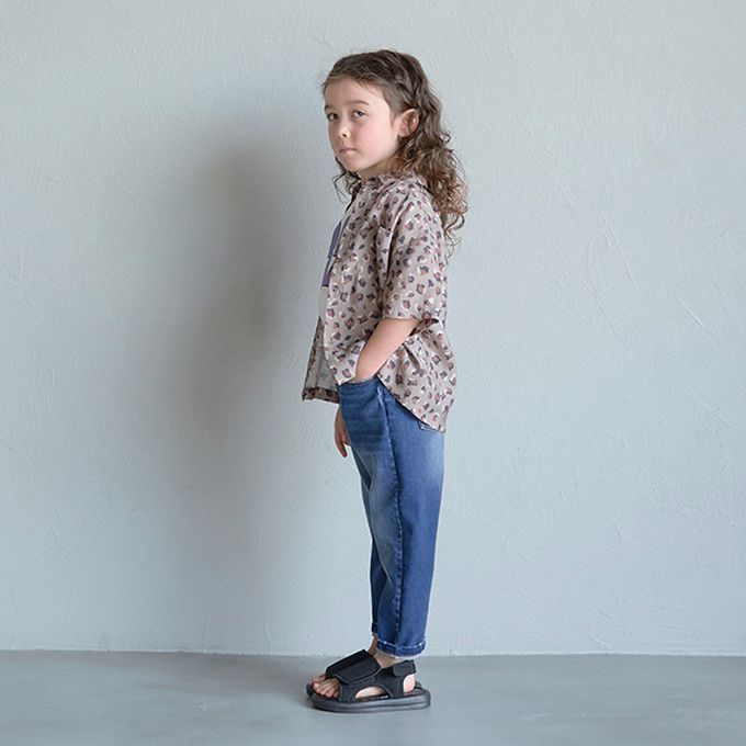 日本 b-ROOM - 滿版時髦印花休閒襯衫-衝浪-炭黑