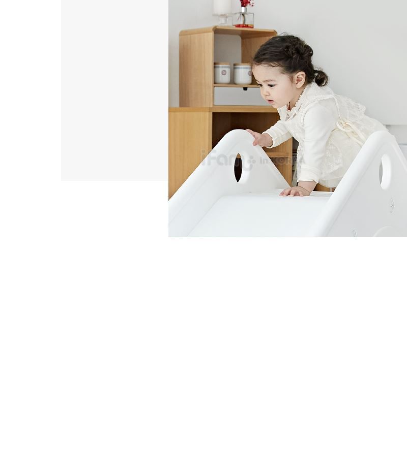 韓國 iFam - 舒適小屋溜滑梯-簡約白