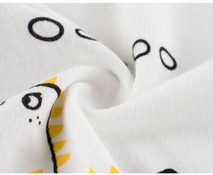 短袖棉T-塗鴉QQ恐龍-白色