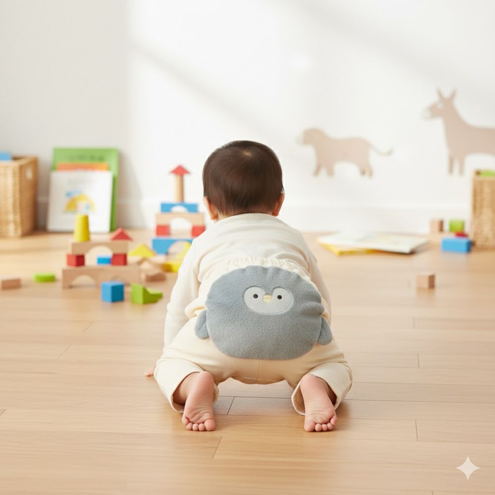 造型屁屁褲-刷毛動物-象牙白色