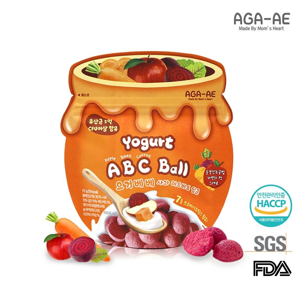 韓國 AGA-AE - 益生菌寶寶優格球-綜合ABC-15g