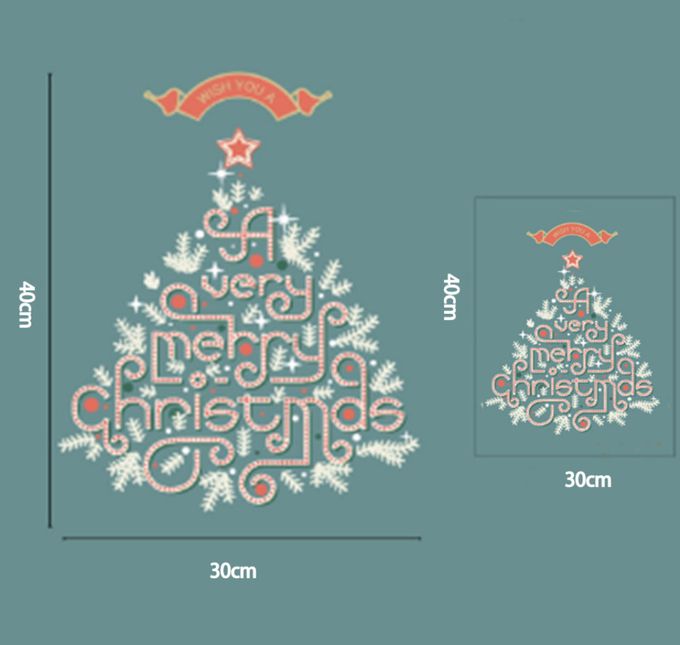 JB Design - 時尚壁貼-DD3432英文聖誕樹-2入 (40cm*30cm)