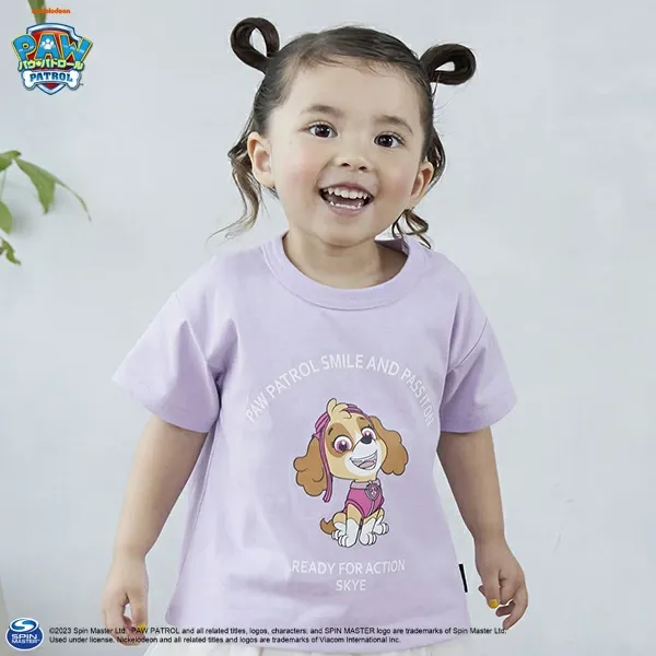 日本 petit main - 汪汪隊聯名 印花短袖上衣-毛毛-卡其