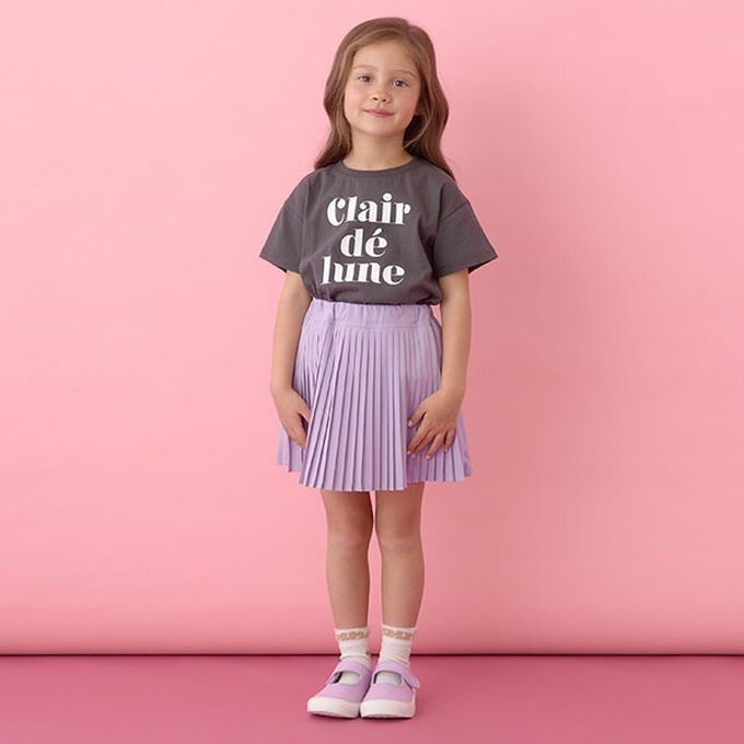 日本 Lycee mine - 輕盈鬆緊腰百褶裙-(內襯安全褲)-炭灰