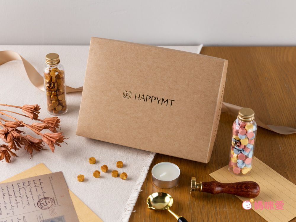 HAPPYMT - 客製火漆章封蠟超值組-金色蠟粒-25mm圓章