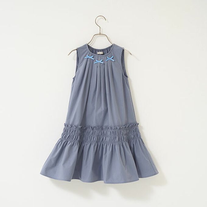 日本 Lycee mine - 甜美蝴蝶結分層無袖洋裝-白