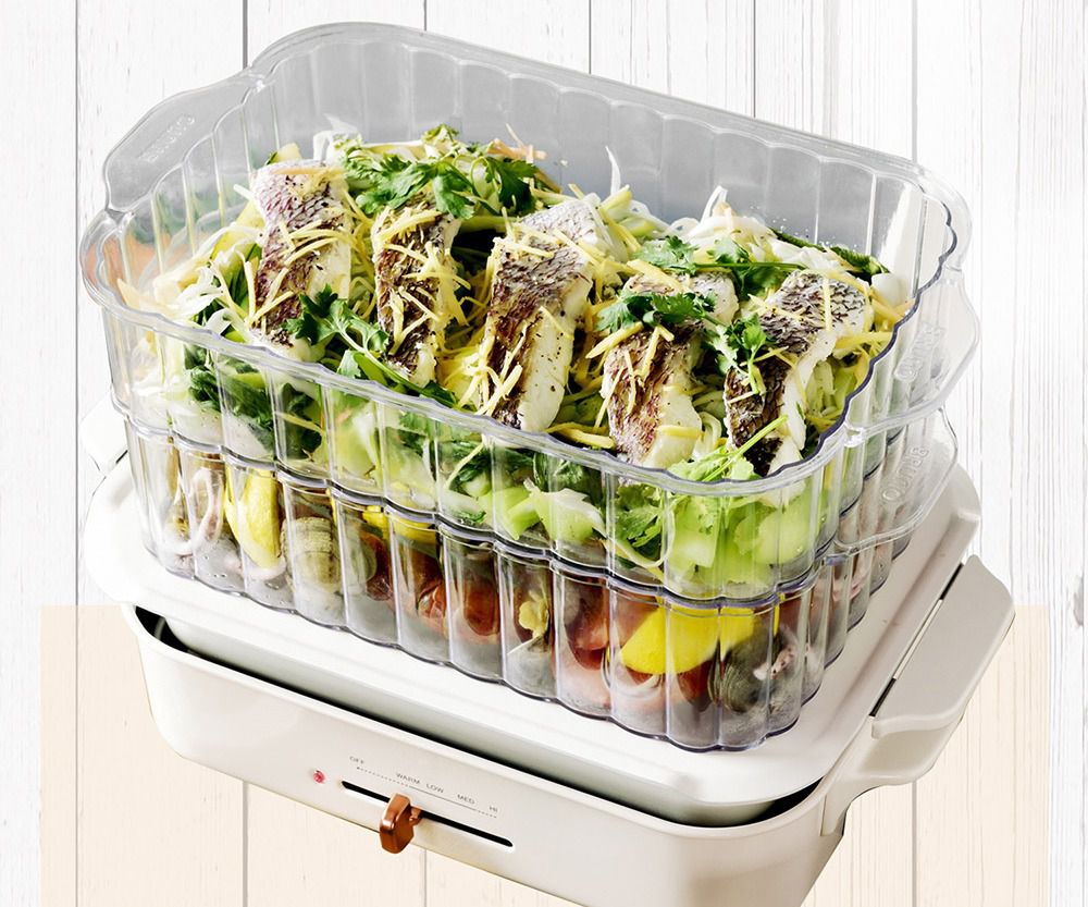 日本 BRUNO - 多功能電烤盤專用配件 雙層料理蒸隔