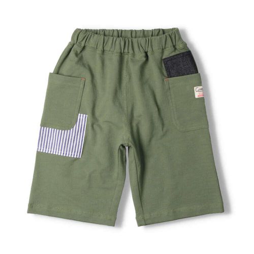 akachan honpo - 褲子-平織裝飾-綠色