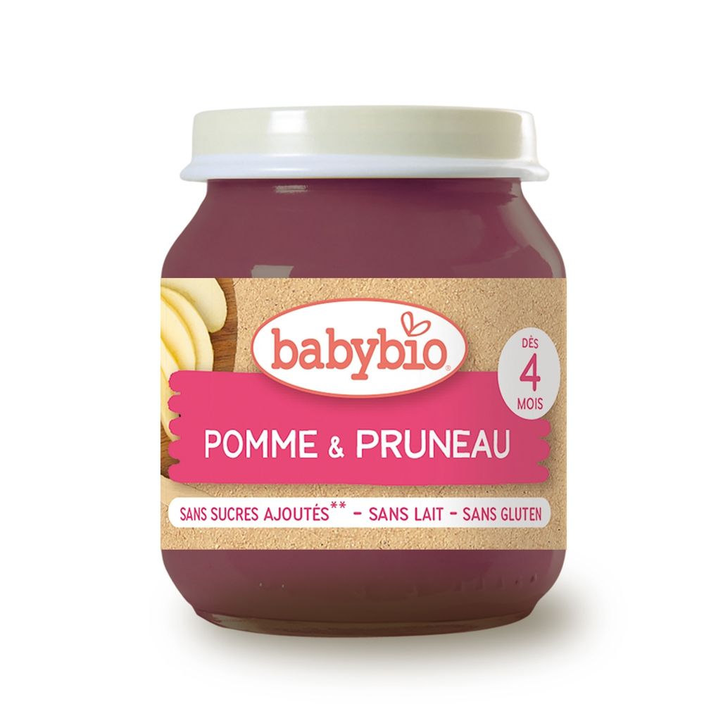 法國babybio - 生機蘋果黑棗鮮果泥-130g