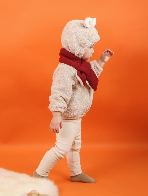 韓國 Babyblee - 鋪棉圍巾-酒紅 (FREE)