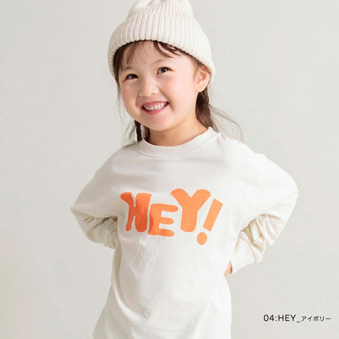 日本 BRANSHES - 純棉簡約英文logo薄長袖上衣-HEY!-米白