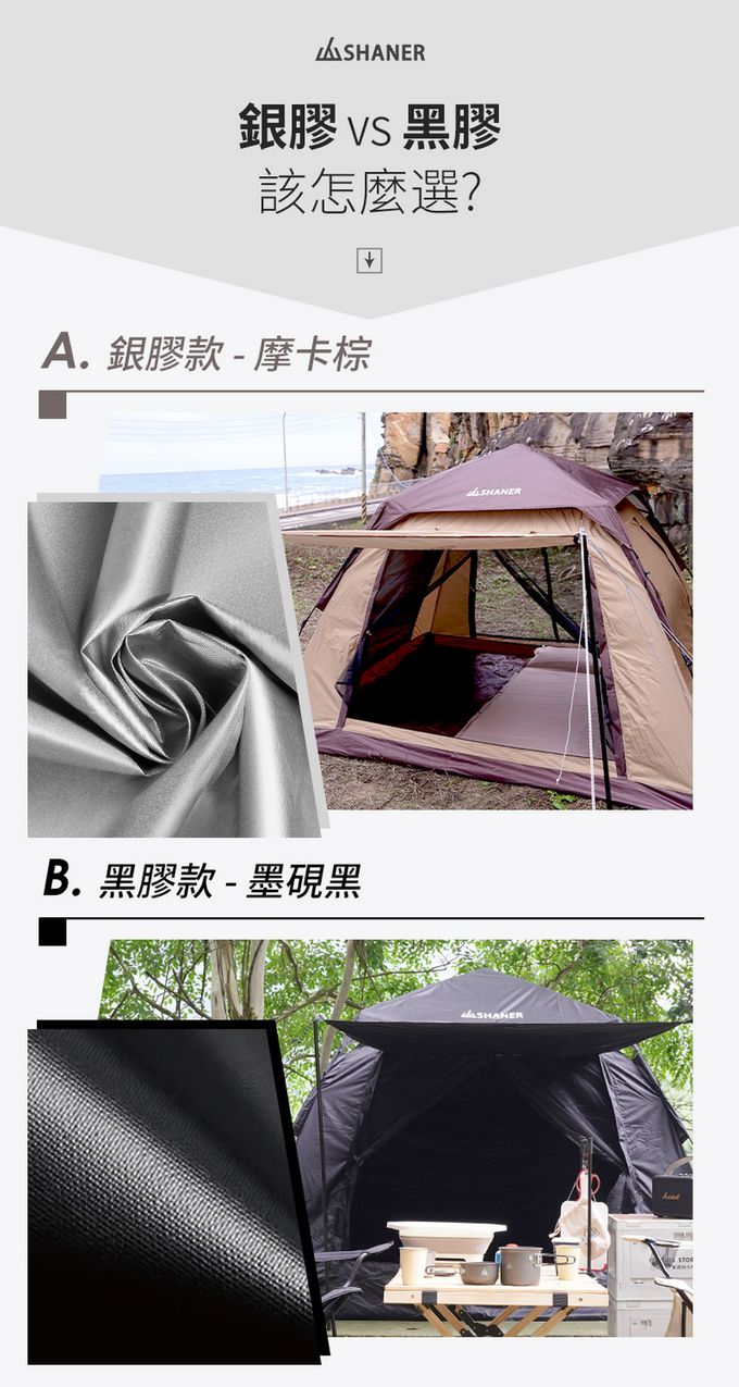 SHANER - All The View速開帳篷-墨硯黑