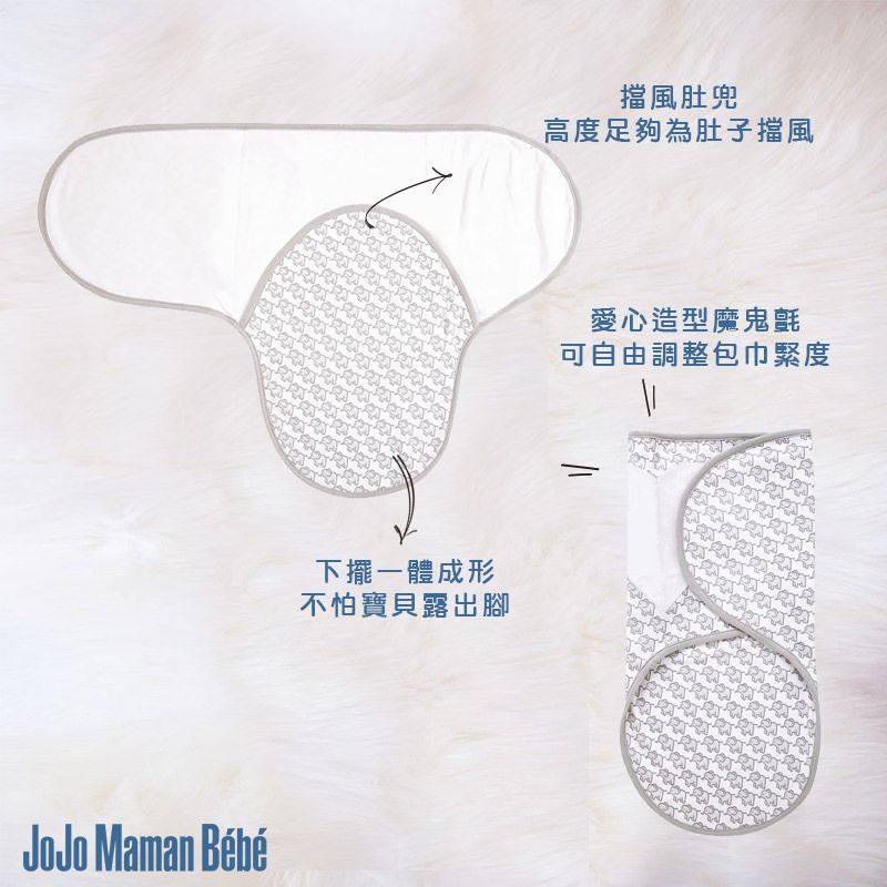 英國 JoJo Maman BeBe - 100%純棉懶人包巾(可包覆肚子/雙腳)-淡粉大象