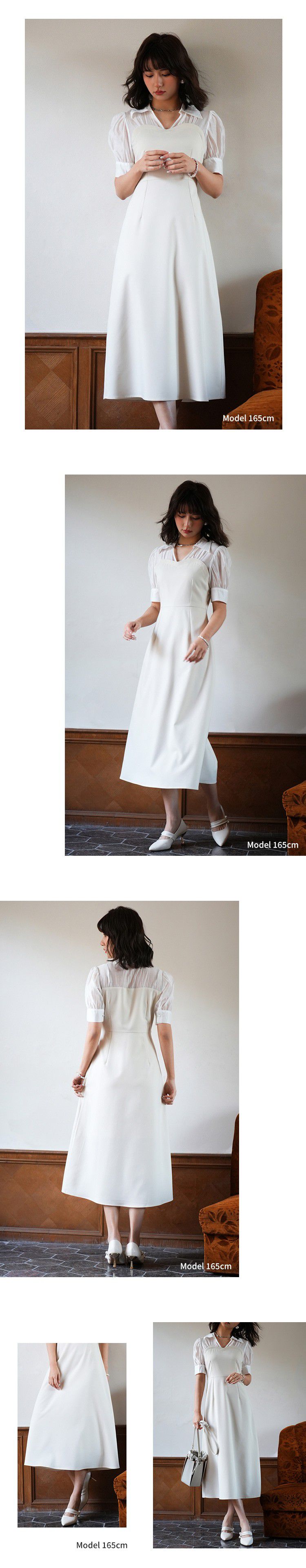 日本女裝代購 - 桃心設計拼接修身洋裝-莓果紫