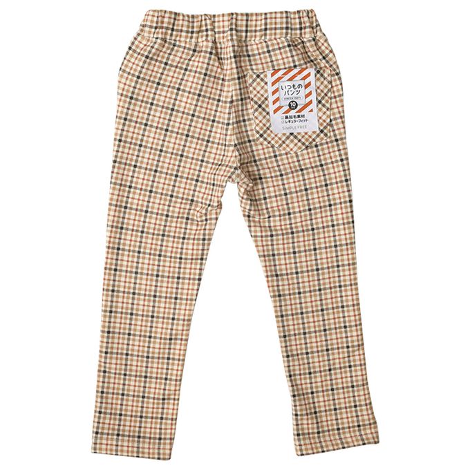 akachan honpo - 10分長經典褲 裏起毛-一般合身款-淺卡其色