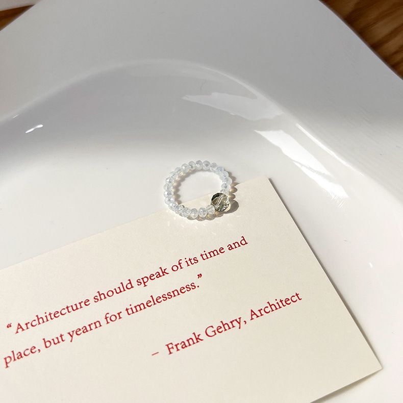 輕奢串珠水晶項鍊-藍色 (41cm)