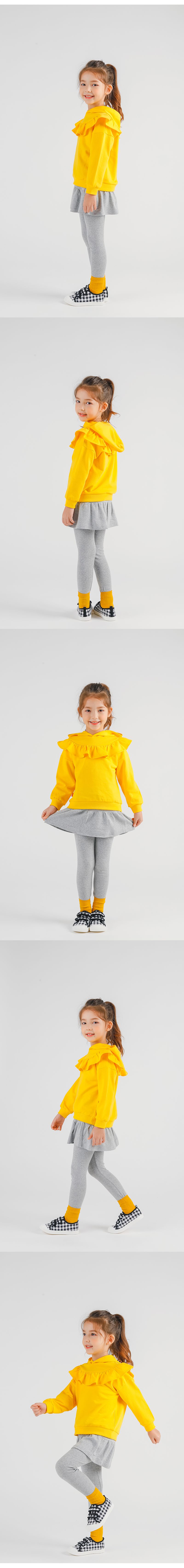 韓國 OZKIZ - 百搭荷葉褲裙-深灰