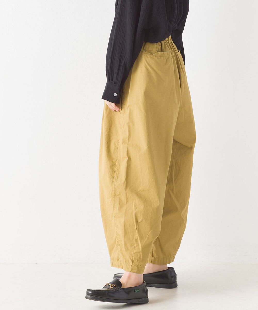 日本 OMNES - 繭型舒適休閒寬褲-一般款-卡其