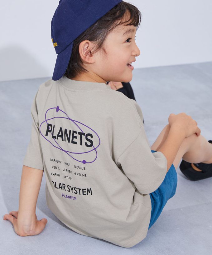 日本 devirock - 100%棉 定番印花短袖上衣-背後大logo-灰棕