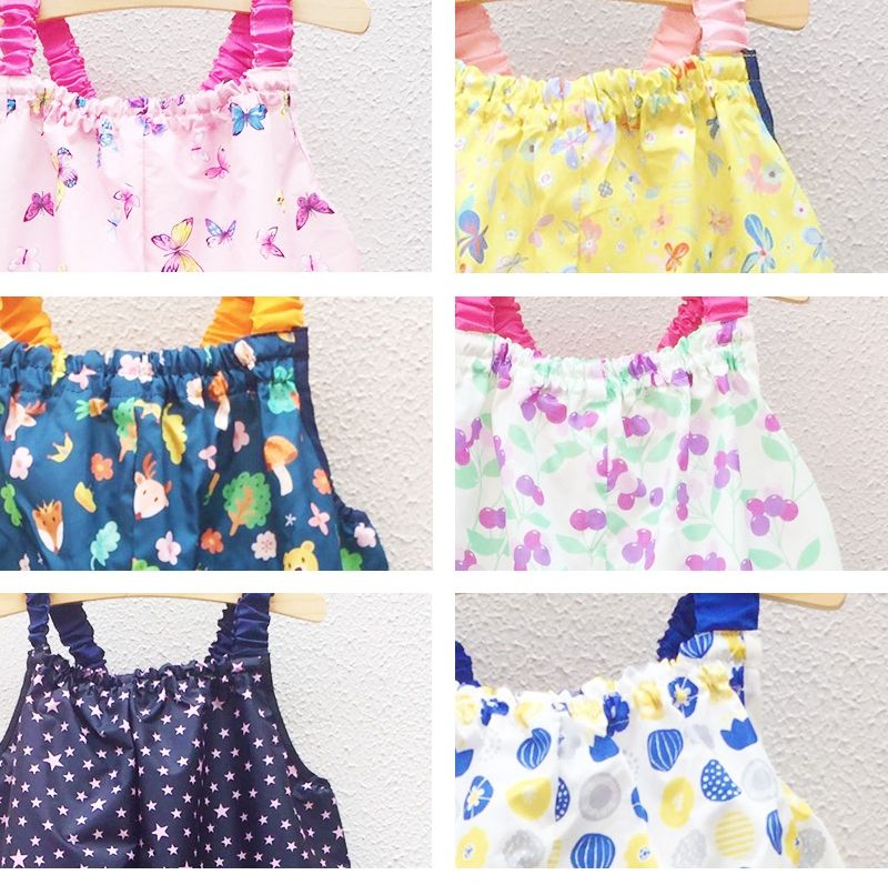 日本 akachan to issyo - 日本製防水玩沙衣/畫畫衣-交通工具-杏 (80-90㎝)-附收納袋