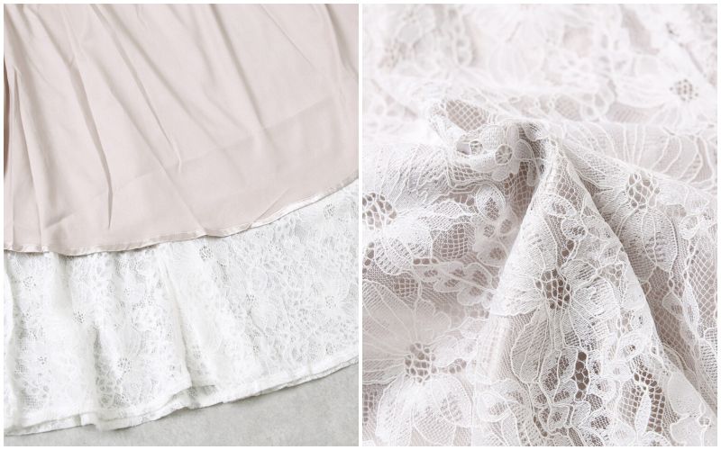 日本女裝代購 - 優雅蕾絲長裙-白 (M(Free size))