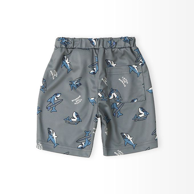 日本 ZOOLAND - 接觸冷感 透氣鯊魚印花短褲-深藍