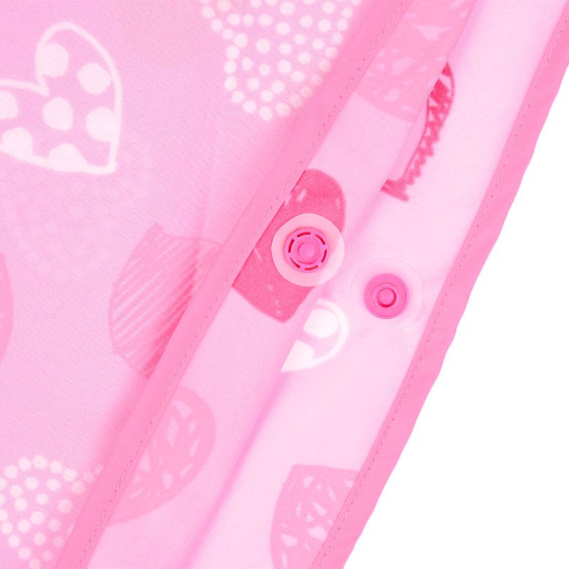 akachan honpo - 短斗篷式雨衣-愛心-粉紅色 (90cm)