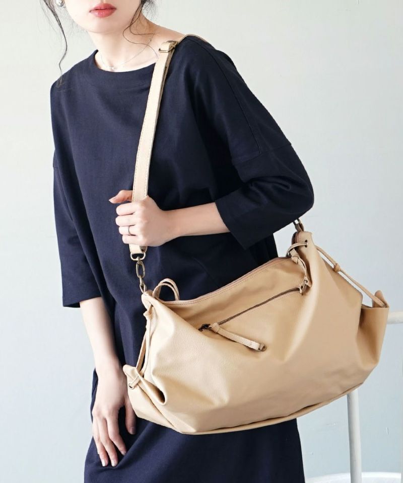 日本 zootie - 2WAY皮革輕量時尚肩背包/通勤包-石墨灰