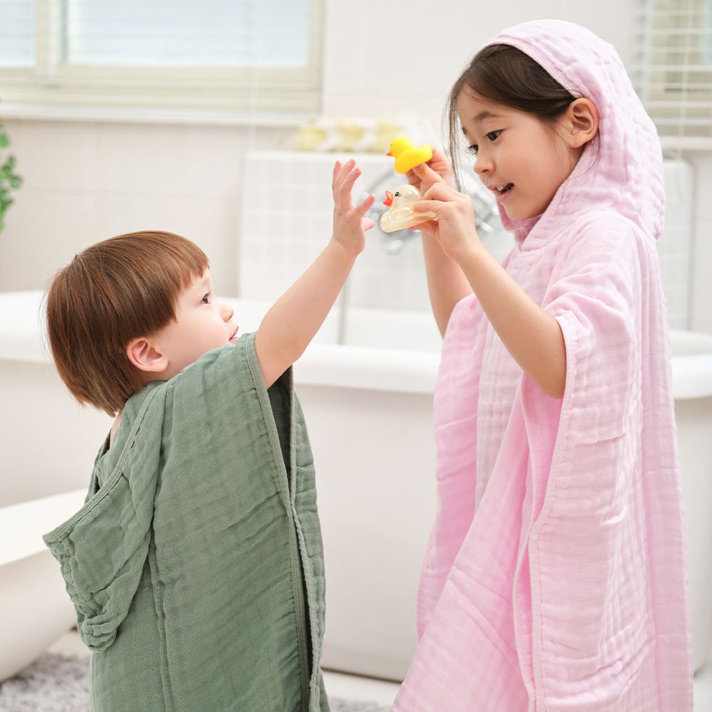 棉之境 6層連帽斗篷-S/M/L/XL-古典綠