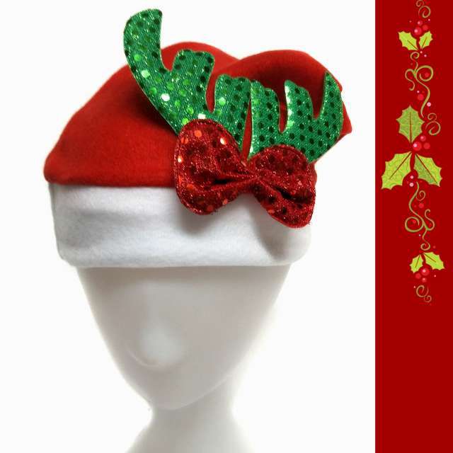 MODACore 摩達客 - 耶誕派對-小綠亮片鹿角蝴蝶結聖誕帽