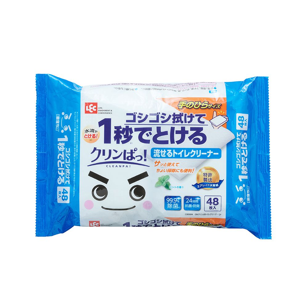 日本 LEC - 【激落君】一秒溶解廁所除菌去污擦拭巾24枚2包入