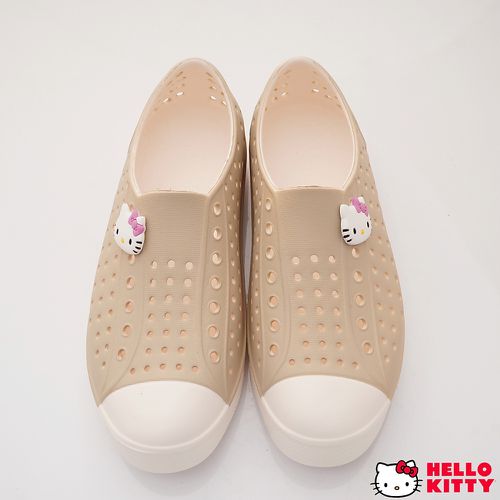 HELLO KITTY-洞洞休閒便鞋-823638奶茶(中大童段)-休閒鞋-奶茶