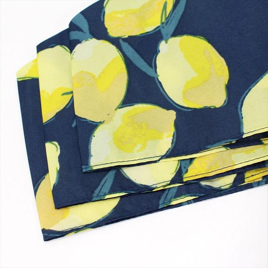 日本 nifty colors - 抗UV輕量 晴雨兩用折疊傘-酸甜檸檬-深藍 (直徑98cm/197g)